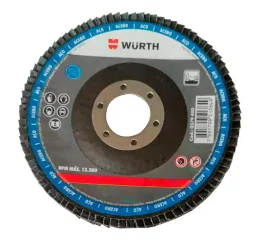 Disco Flap em Aço com Acabamento Muito Fino Grão 120 115 mm Wurth